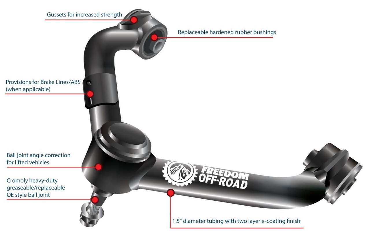 Front Upper Control Arms for 2-4